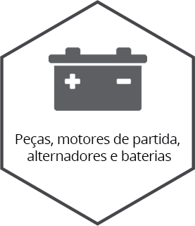 Peças, motores de partida, alternadores e baterias